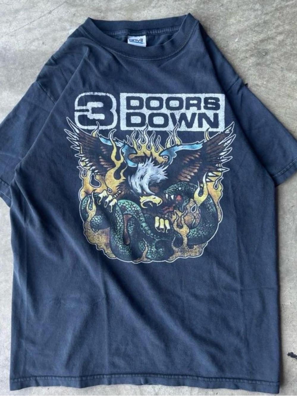 Vintage 3 Doors Down Graphic Band Tee from 2001 Tour